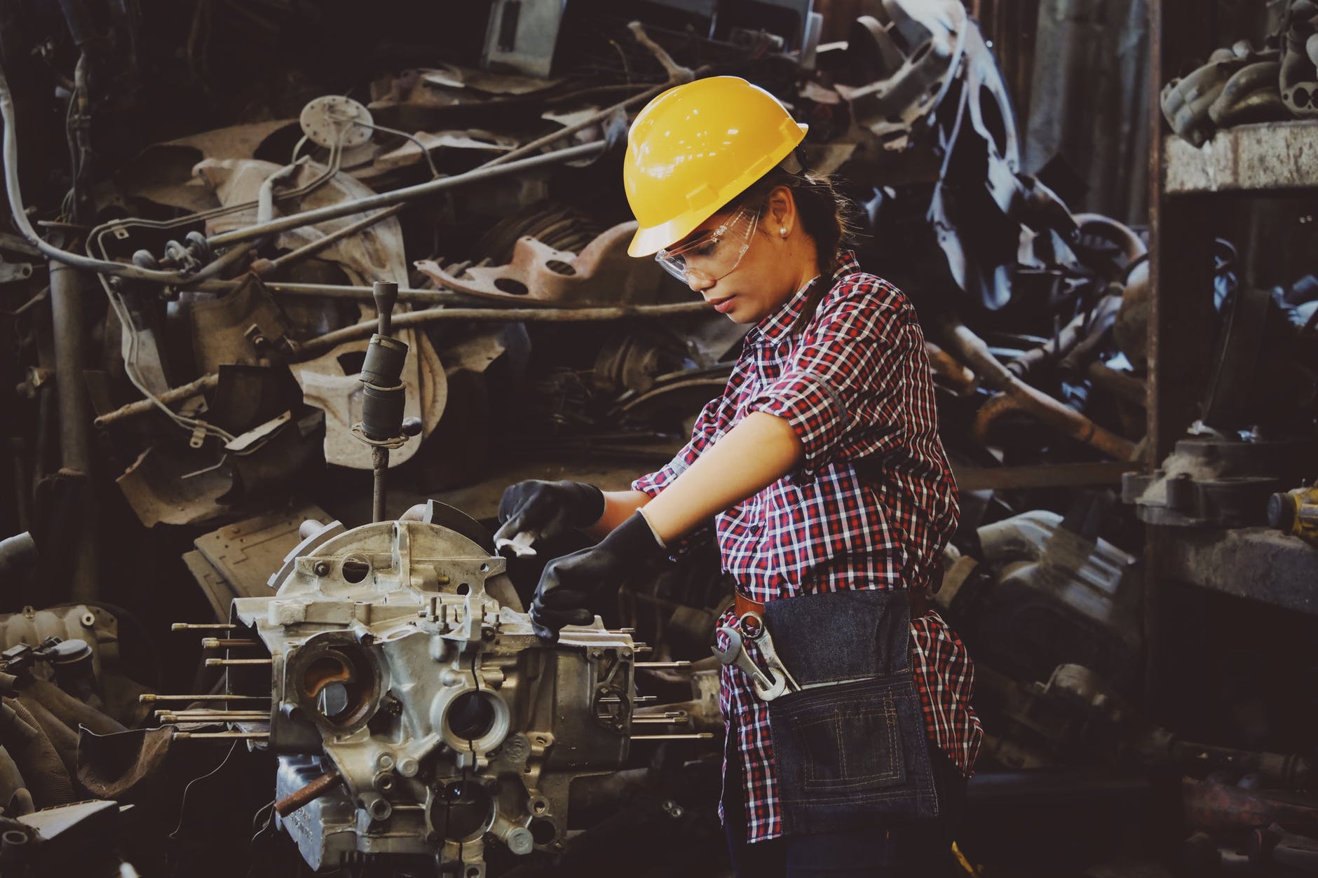 woman working in a machine shop